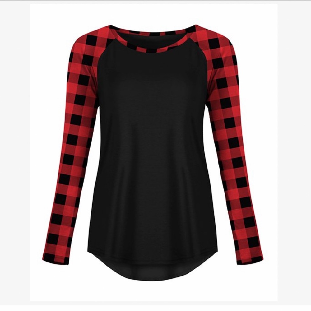 Love U Dear Buffalo plaid top 2XL